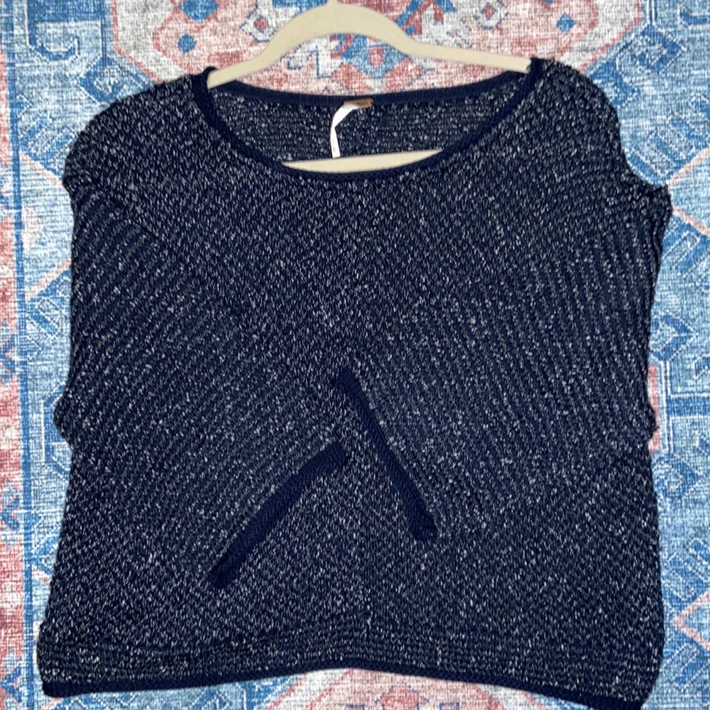 Free People Mid sleeve crochet top